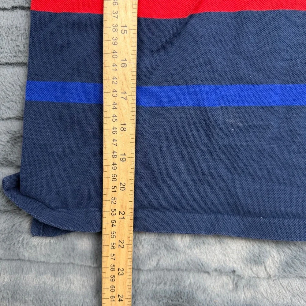 Polo Ralph Lauren Kids Navy Multi Color Stripe Cotton Polo Shirt Size L 14-16
